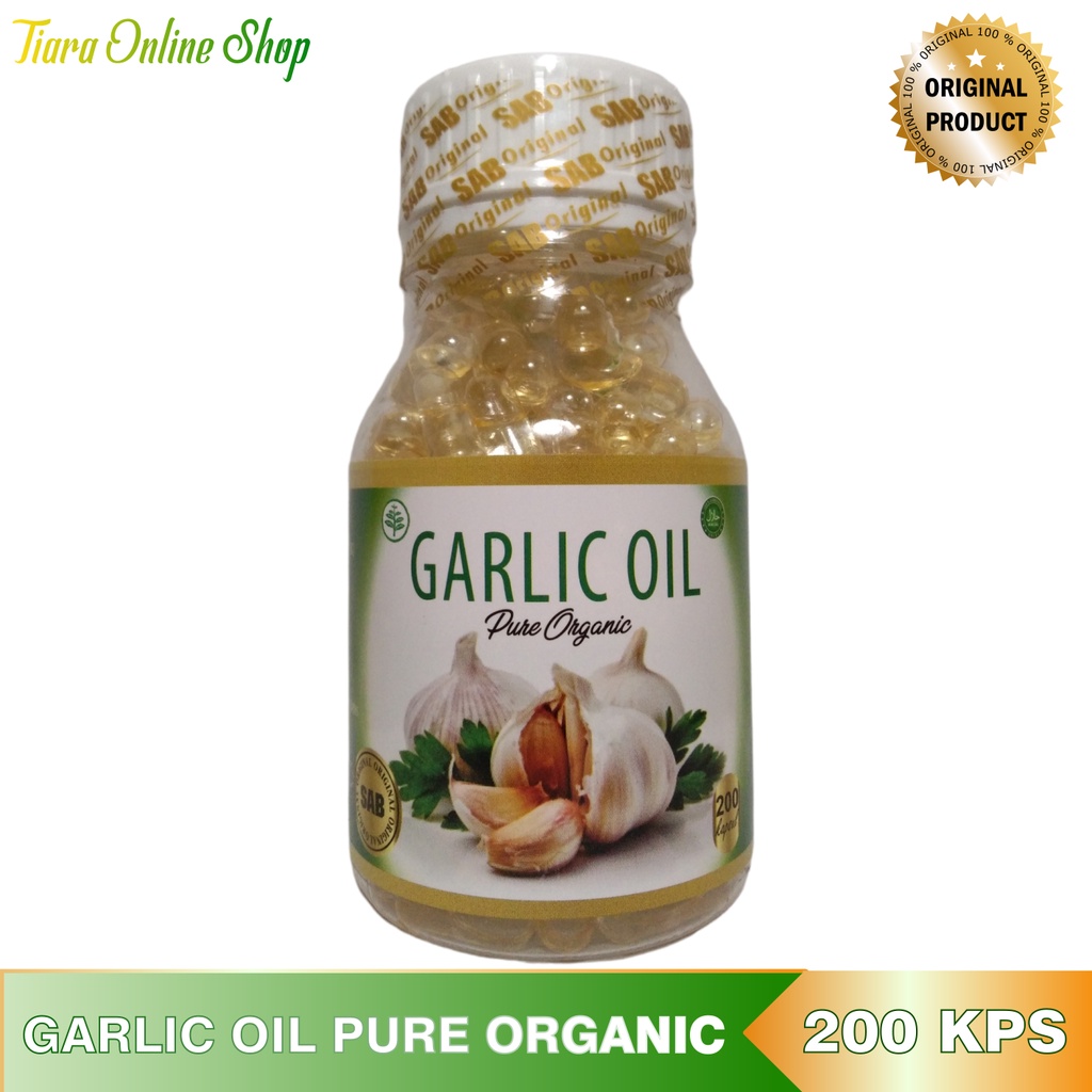 Kapsul Garlic Oil  Premium isi 200 Kapsul- Kapsul Minyak Bawang Putih Murni SAB Obat Kolesterol