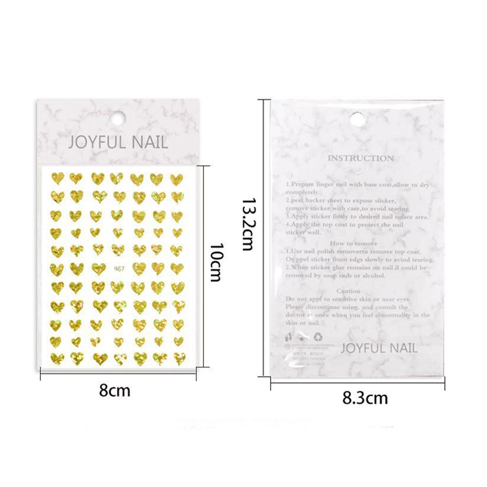 R-flower Nails Stiker Nail Art Dekorasi DIY Self -Adhesive Love Heart