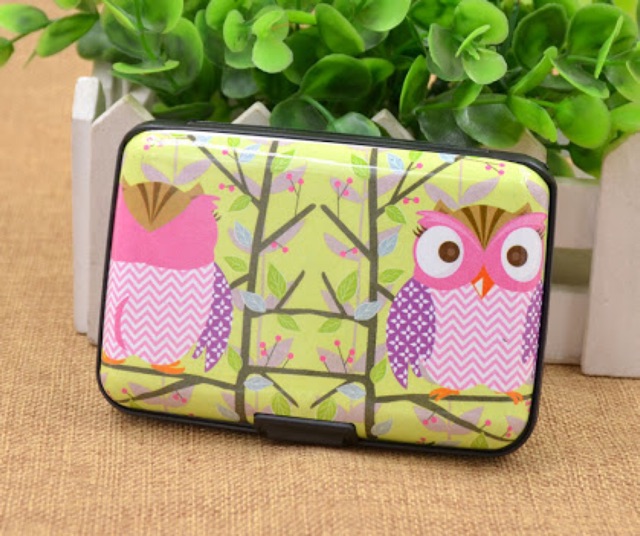 OWL KOREAN ALUMINIUM CREDIT CARD CASE HOLDER ORGANIZER DOMPET TEMPAT KARTU  KREDIT ID BURUNG HANTU