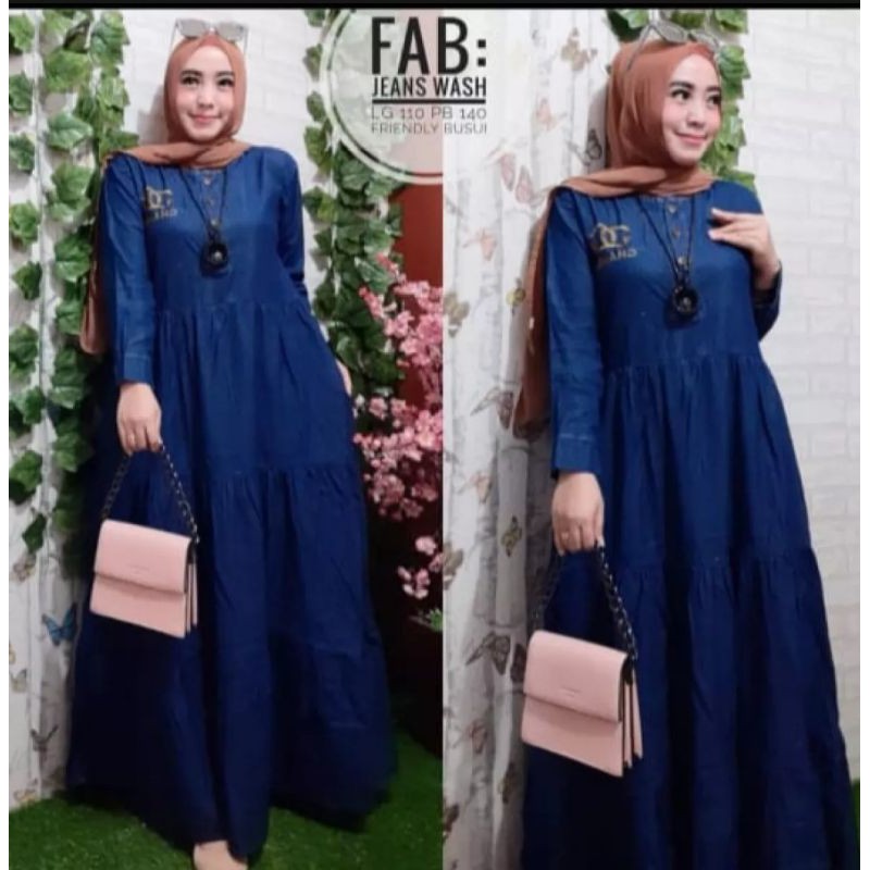 GAMIS LEVIS WANITA_ LEVIS POLO _ BAHAN JEANS _GAMIS JEANS  MODEL TERBARU _ GAMIS JEANS TERLARIS