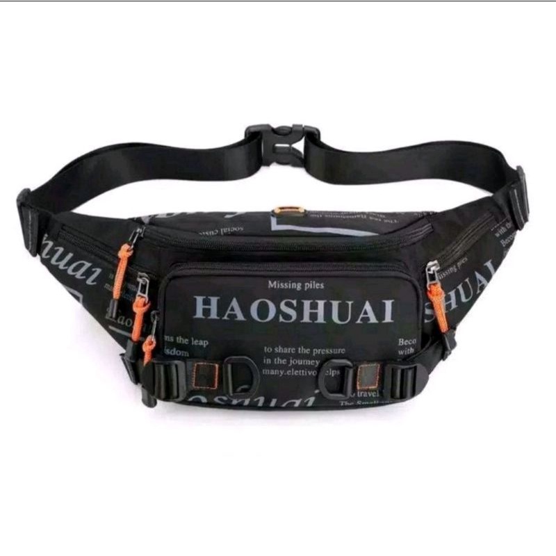 HAOSHUAI 5135 Tas Selempang Pria Anti Air Premium ADa Lubang Headset Import