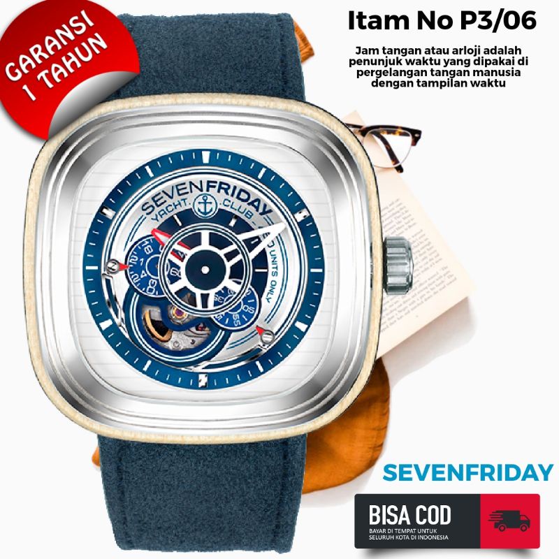 Jam Tangan Pria Merk SevenFriday Type P3/06 CARBON Automatic