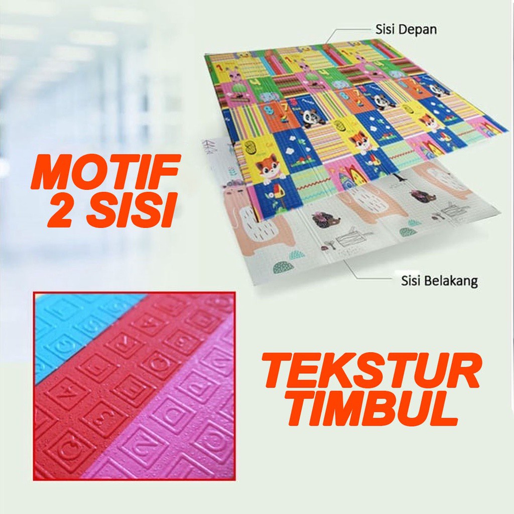 Foldable Carpet Tikar Premium Playmat Bayi XPE KARPET ANAK 200 x 180 x 1cm - TEBAL 6 MM