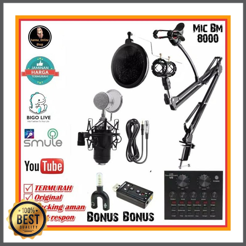 Mishad Shop -  Paket Mic BM 8000 terlengkap untuk rekaman GU-5117-1865