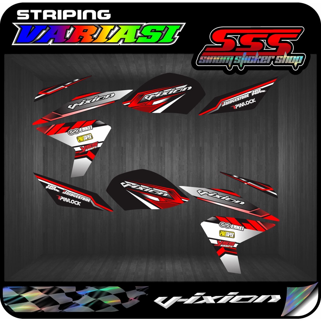 Decal Striping New Vixion Lightning Motif Road Race 3