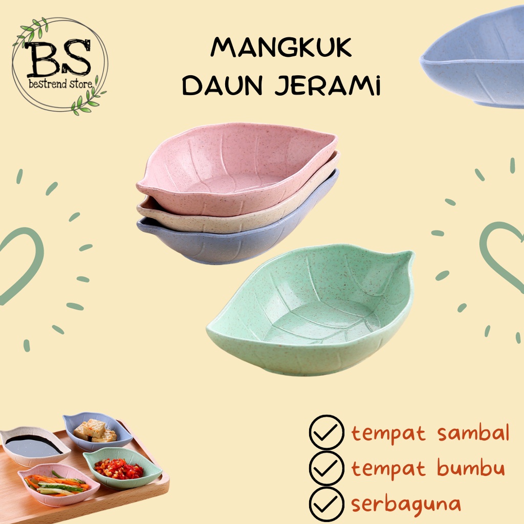 Mangkok Saos Sambel Kecap Daun Jerami