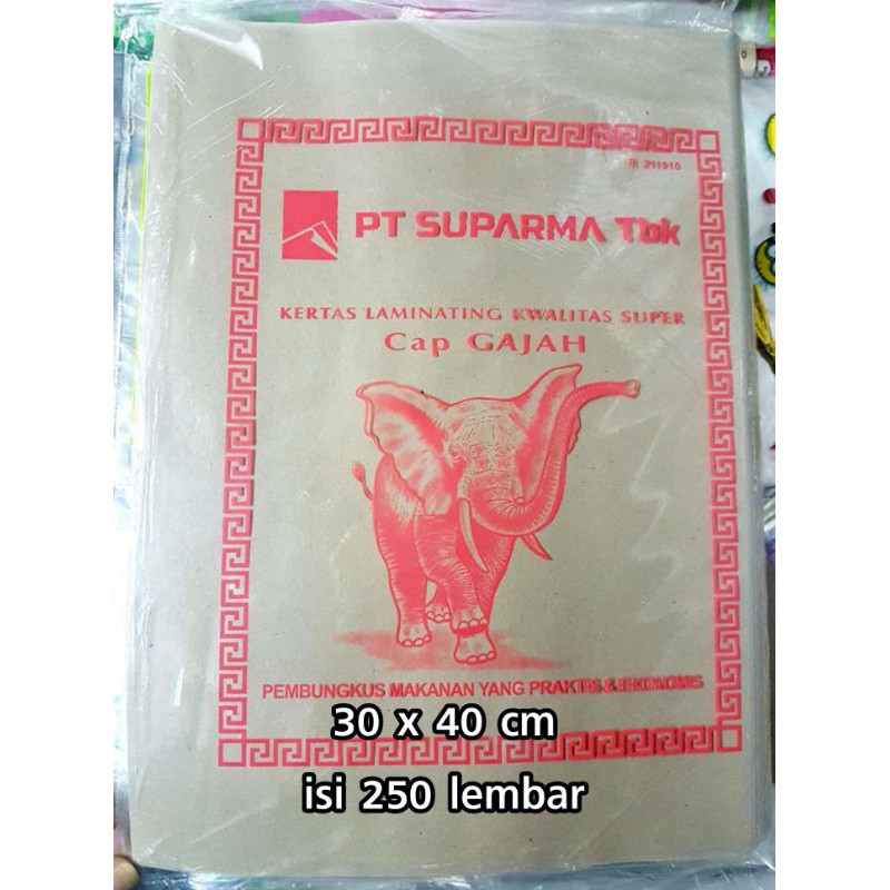 Kertas Pembungkus Nasi Cap Gajah Pink Merah Besar 30 x 40 isi 250 lembar