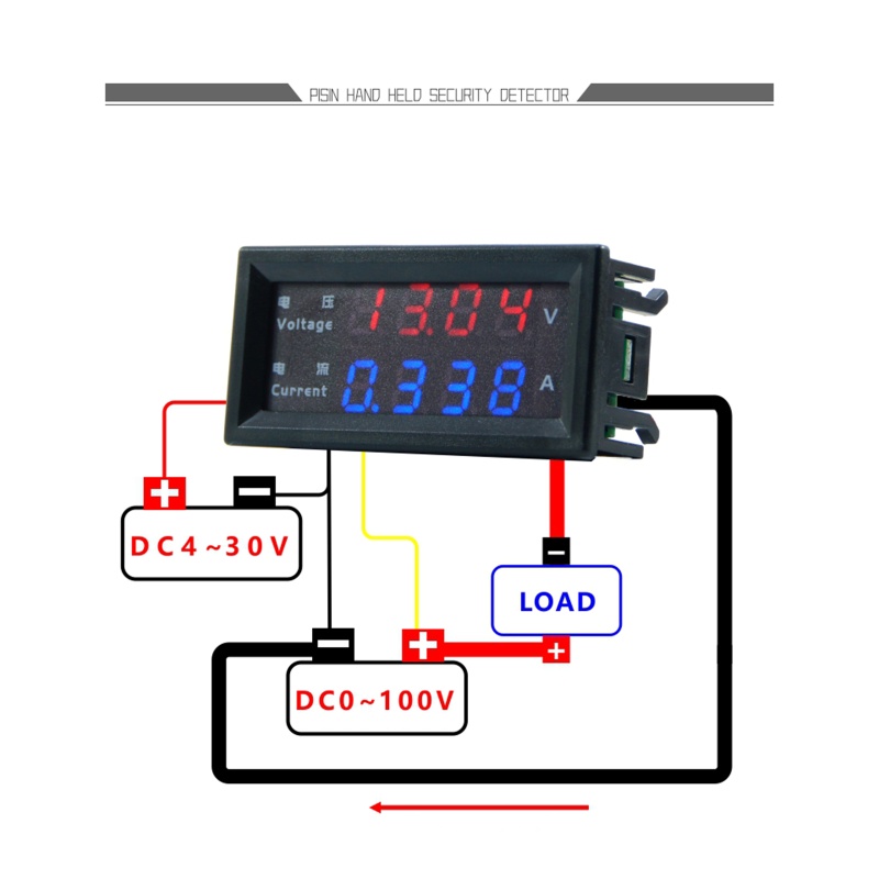 Cre Dc 100v 200v 10a Voltmeter Ammeter 4 Digit Presisi Tinggi Display Digital Led Ganda