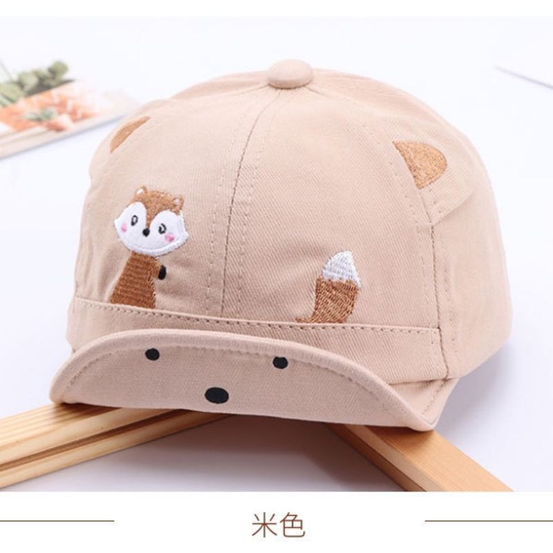 Topi Anak Baseball bayi Tupai Bordir baby cap Fox 6 bln - 2 thn