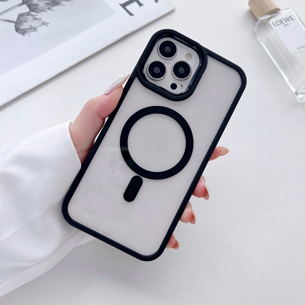 Case Pelindung Lensa Kamera Belakang Magnetik Bahan Logam Transparan Untuk iPhone 14 Pro Max 14 13 Pro Max 12 Pro Max