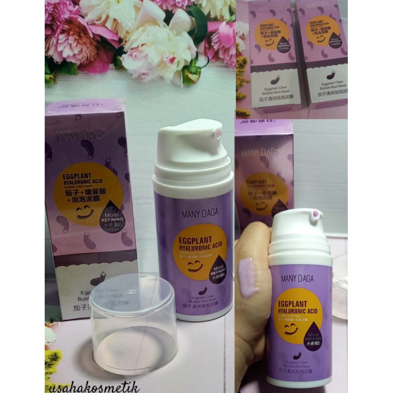 [ ECER ] MASKER TERONG BUBBLE MUD MASK MANY DAGA NO.M1006