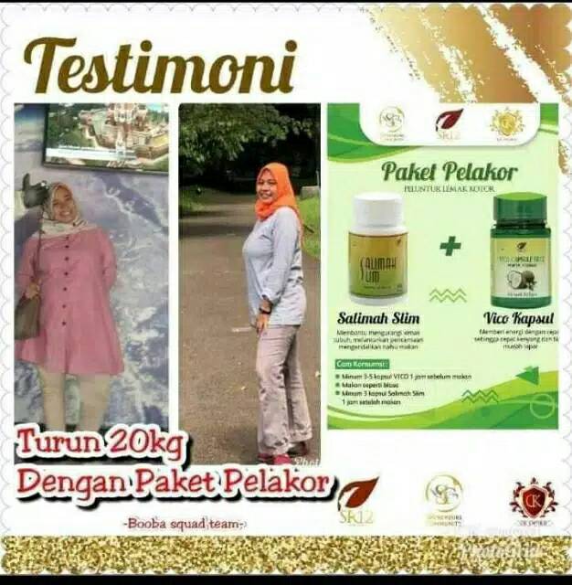 TERLARIS Paket Pelangsing Salimah Slim &amp; VCO / Obat Diet Herbal BPOM / Penurun Berat Badan utk Busui