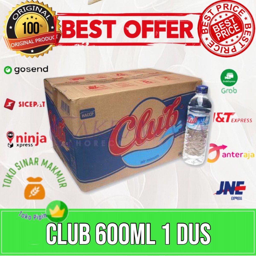 Jual Club Air Mineral 600ml 1 Dus 24 Botol Air Minum Club Botol Murah 1 Karton Botol Sedang Isi 9286