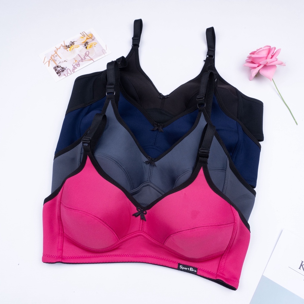 BEE - Bra Sport Remaja Dewasa Bh Tanpa Kawat Busa / Pakaian Dalam Wanita Essen Import