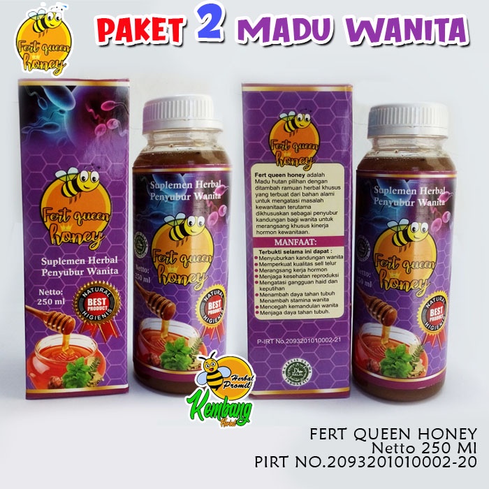 Paket 2 Fert Queen Honey Madu Penyubur Wanita untuk Program Hamil