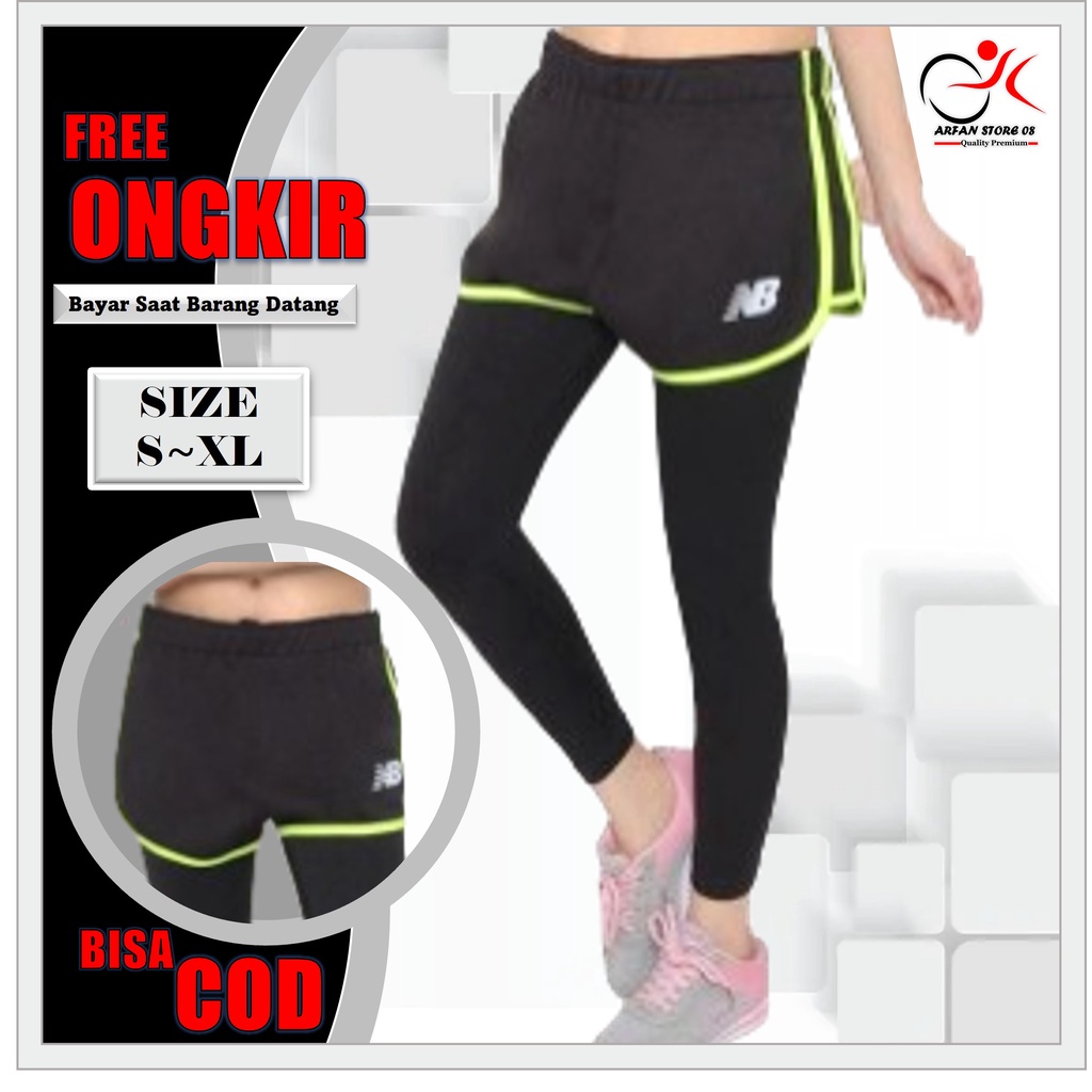 Celana Senam Wanita Jogging Legging Higwaist Olahraga Gym Gowes Short Pants Yoga Sepeda Running Dry 