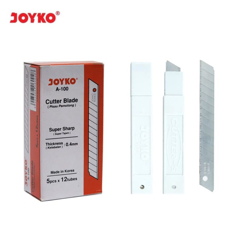 

1 BOX / 12 TUBE Cutter Blade Refill Isi Pisau Pemotong Joyko A-100