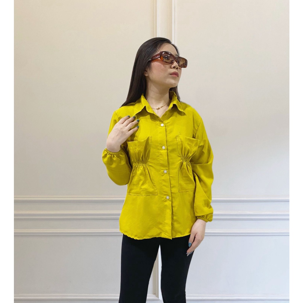 RD FASHION CANTIKA BLOUSE / KELSIE / KEMEJA KATUN POPLIN POCKET / ATASAN BAJU WANITA / BLOUSE WANITA