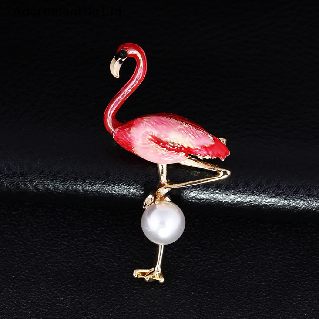 (AdornmentNo1) Bros Pin Enamel Bentuk Flamingo Untuk Pria / Wanita