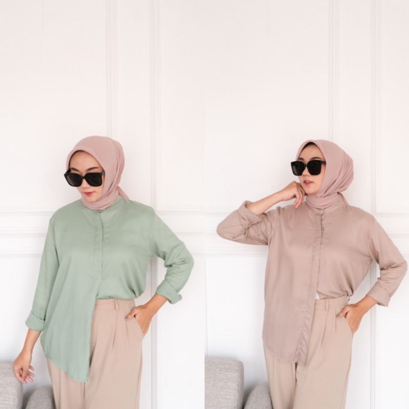 KEMEJA WANITA MAUDY SHIRT // KEMEJA RAYON POLOS // KEMEJA WANITA POLOS