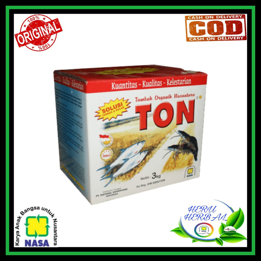TON Pupuk Tambak Organik 3kg Original Nasa - Pupuk Organik Khusus Tambak Penumbuh Plangton - Pupuk u