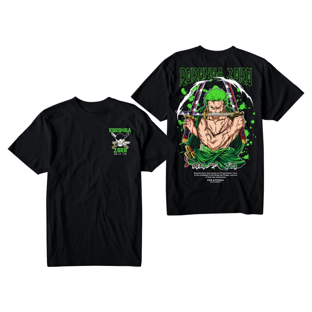 Kaos Anime Roronoa Zoro Baju Pria Dewasa
