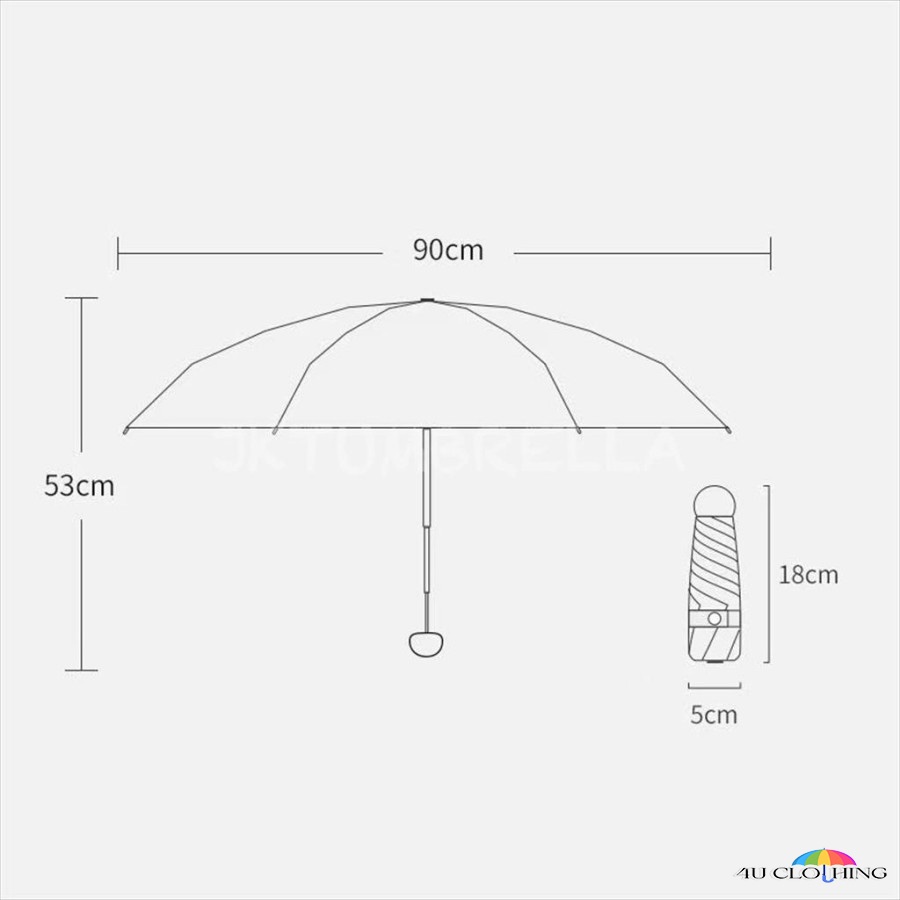 Payung dompet / lipat 5 / mini kecil / SLIM premium motif buah anti UV / Payung lipat premium Quality / payung kokoh diameter 90cm