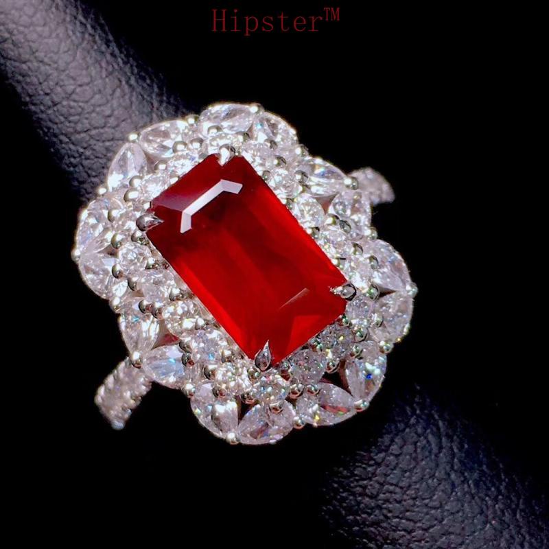 Ruby Ring 18K Gold Diamond Luxury Jewelry for Women