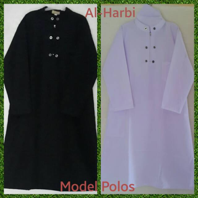 Jubah/Gamis koko Size 10,11,12 Model Polos Free Peci. Al-Harbi.