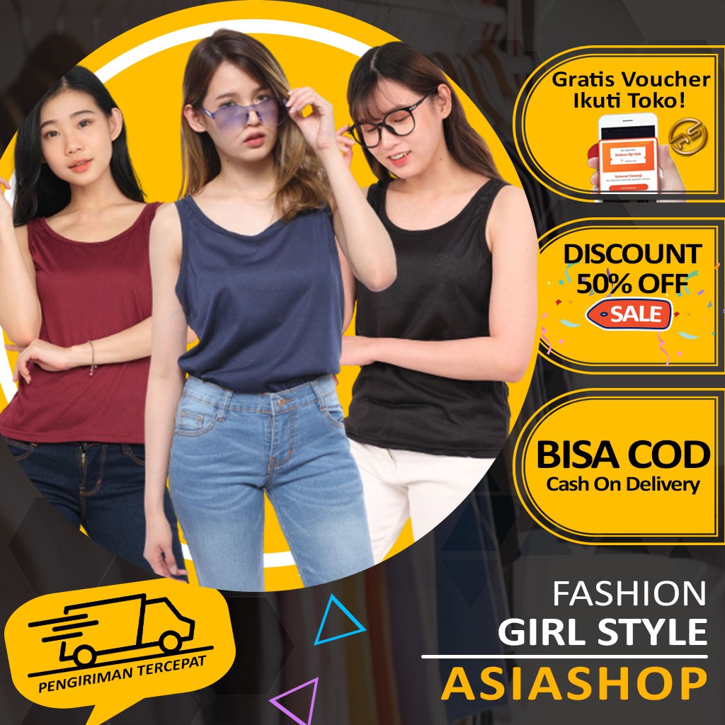 Atasan Tank Top  | Tank Top Korea | Kaos SInglet Wanita | Singlet Wanita | Tanktop Wanita Polos