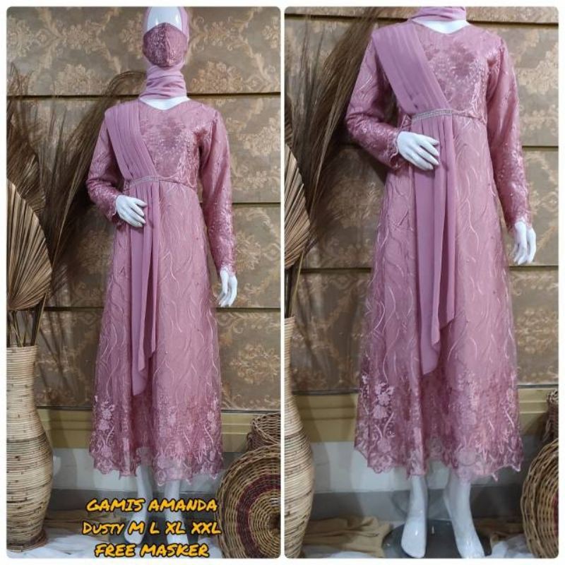 GAMIS TILLE AMANDA/GAMIS SELENDANG/GAMIS PESTA/BY LC