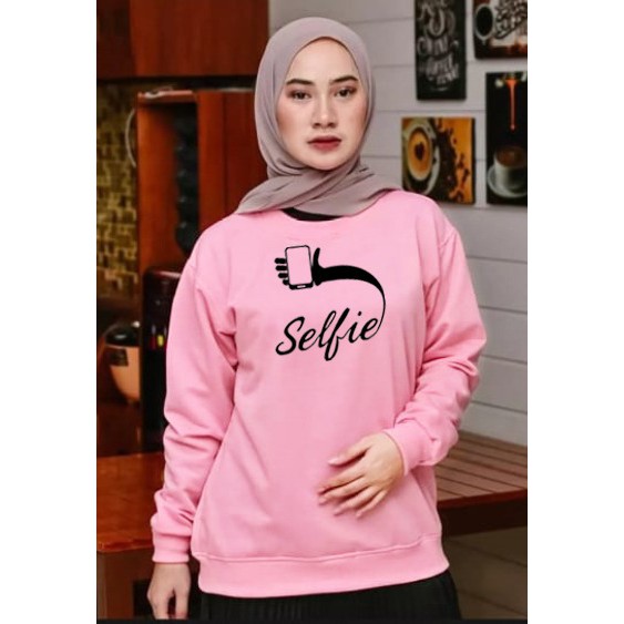 Kaos Lengan Panjang Selfie / Kaos Sweatshirt / Atasan Wanita / Atasan Wanita Lengan Panjang