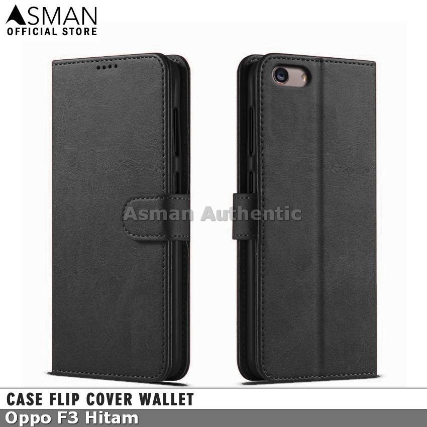 Asman Case Oppo F3 Leather Wallet Flip Cover Premium Edition