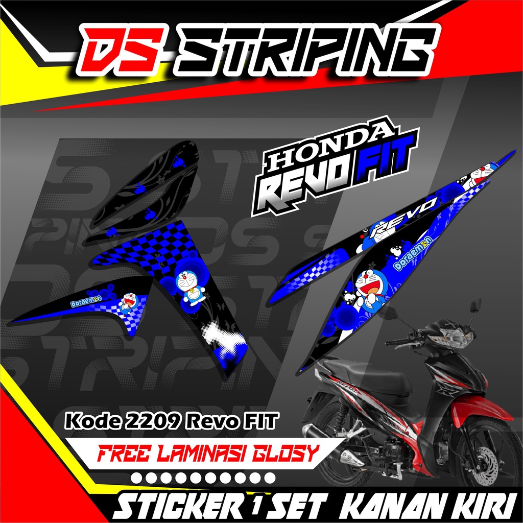 2209 Sticker Striping Motor HONDA REVO FIT List Variasi Motif Doraemon