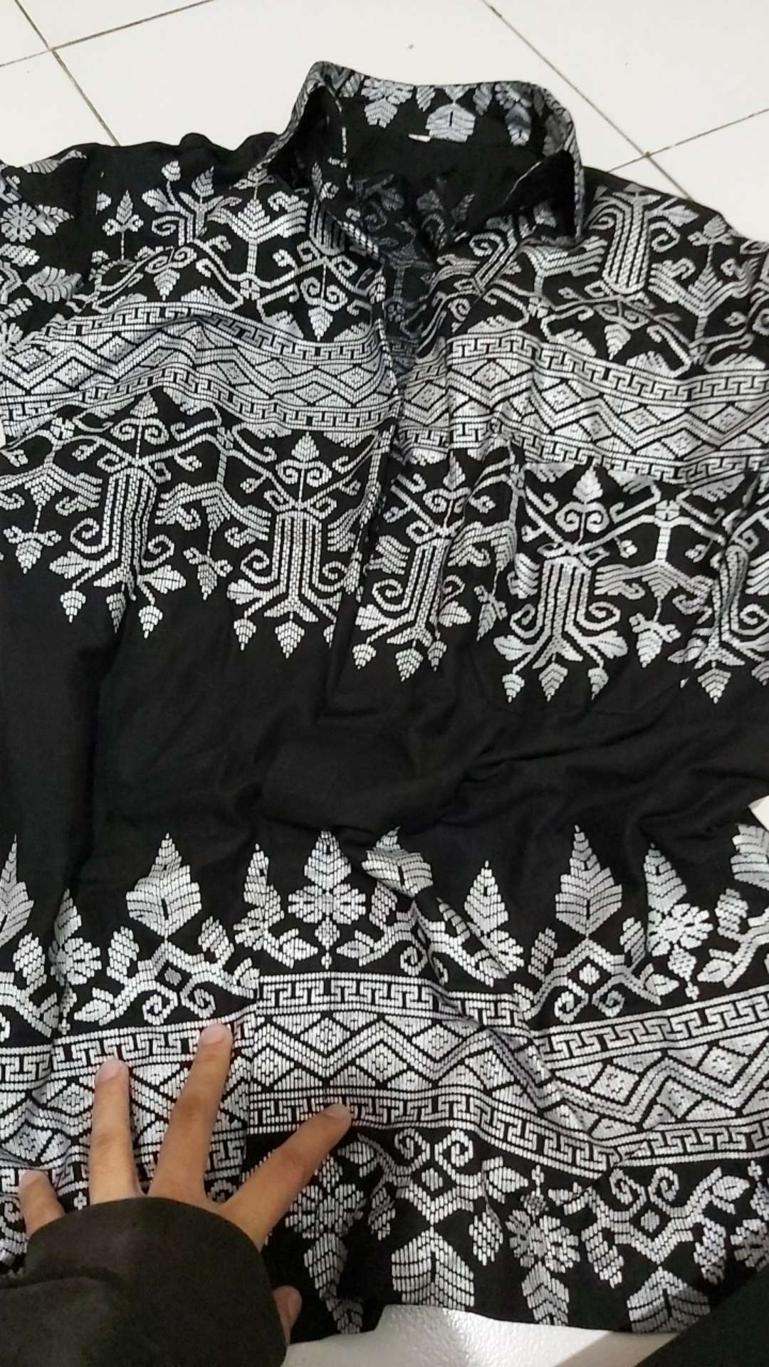 Bswart Batik Hrb026 Kenongo Hem Pendek Jarum Silver Pekalongan M L Xl Batik Pria Murah Modern Grosir