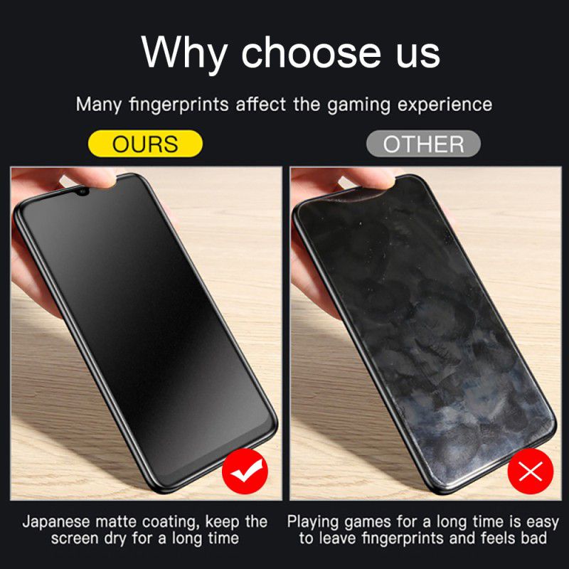 Matte Glass 9H Full Layar Realme C1 C2 C3 C11 C12 C15 C17 C20 C21 C21Y C25 C25S C25Y C35 C55 Tempered Glass Anti Minyak Anti Gores Kaca Full Layar