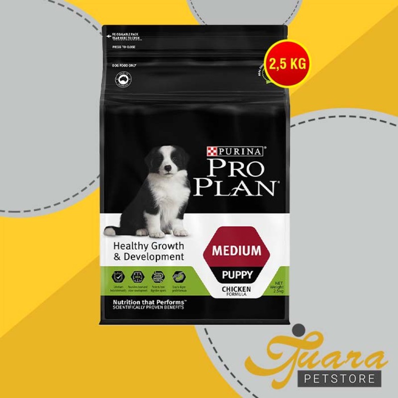 Makanan Anak Anjing Trah sedang PRO PLAN Medium Puppy 2.5 Kg