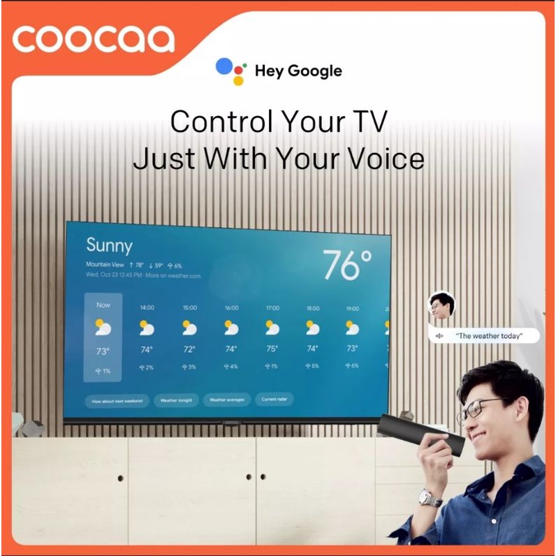 Smart Android Google TV Coocaa 43 Inch Full HD 43Z72 Garansi Resmi (MEDAN/LUAR KOTA)