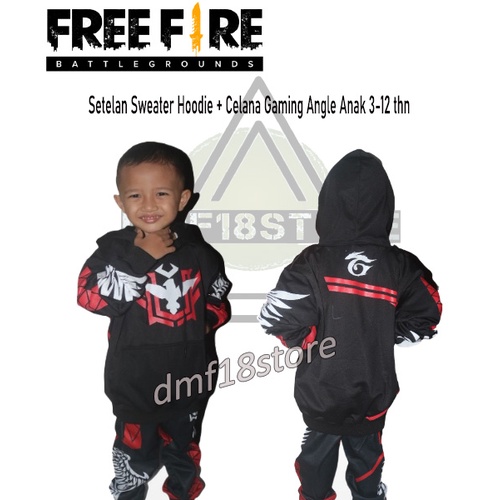 Setelan Sweater Gaming dan Celana Angel Anak Laki laki Usia 3-12 thn / setelan celana gaming dan swe
