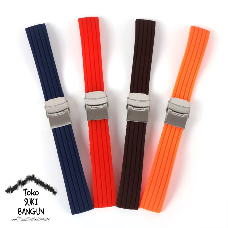 TALI JAM 16mm Rubber Strip Watch Strap Silicone Model Garis Strip