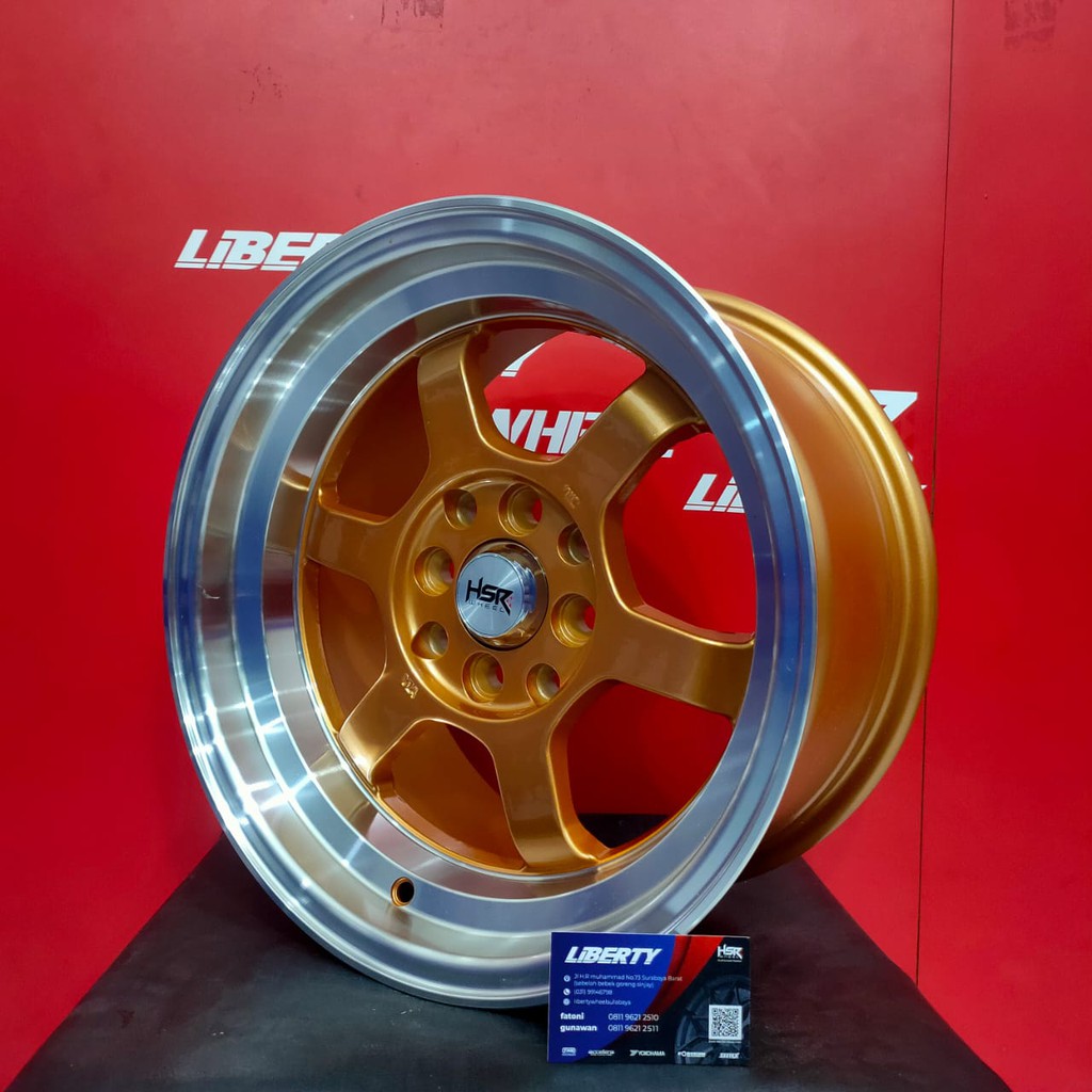 VELG RACING CELONG HSR WHEEL TOKYO RIFU RING-15 LEBAR-7/8 PCD-8X100-114,3 ET-33/20 PINK GOLD/ML BRIO