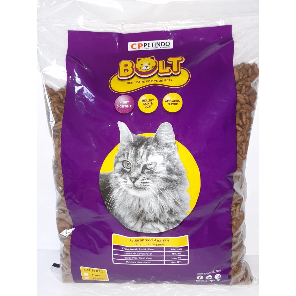 Jual Bolt Cat Food Tuna Repack 1kg Bentuk Ikan Makanan kucing Indonesia