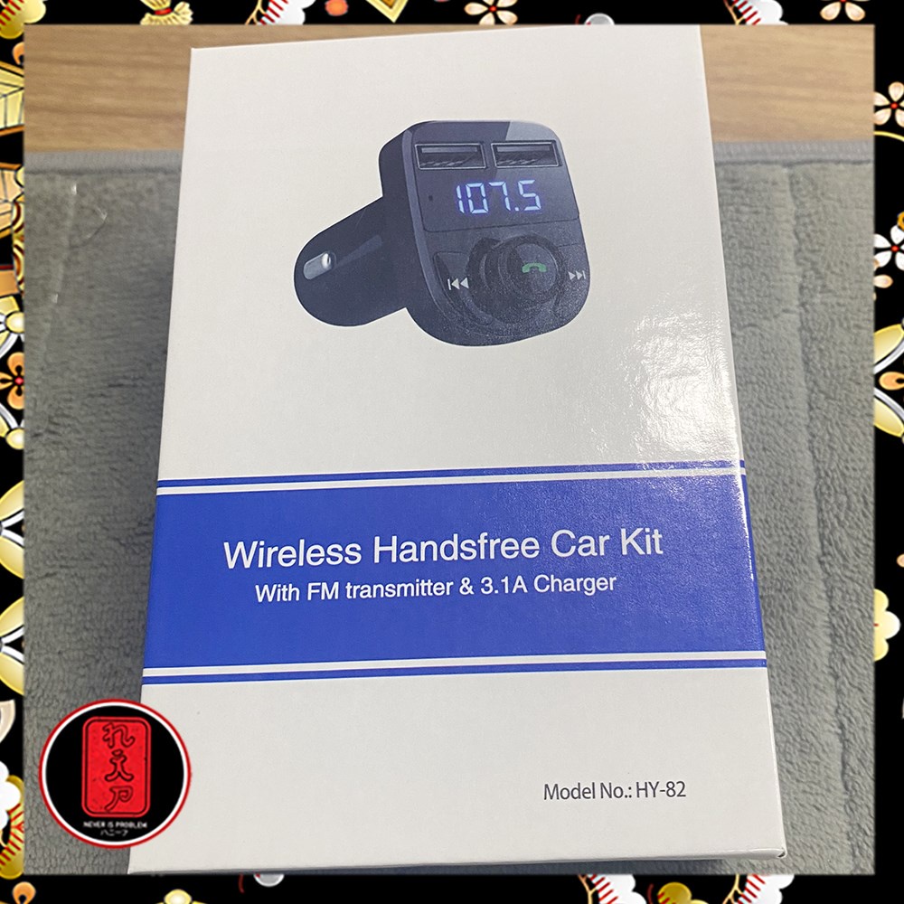 Bluetooth Audio Receiver FM Transmitter Handsfree with USB Car Charger - HY-82 - Black