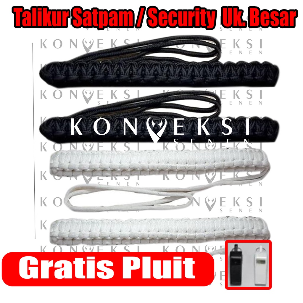 talikur satpam / security ukuran besar hitam/putih terbaru