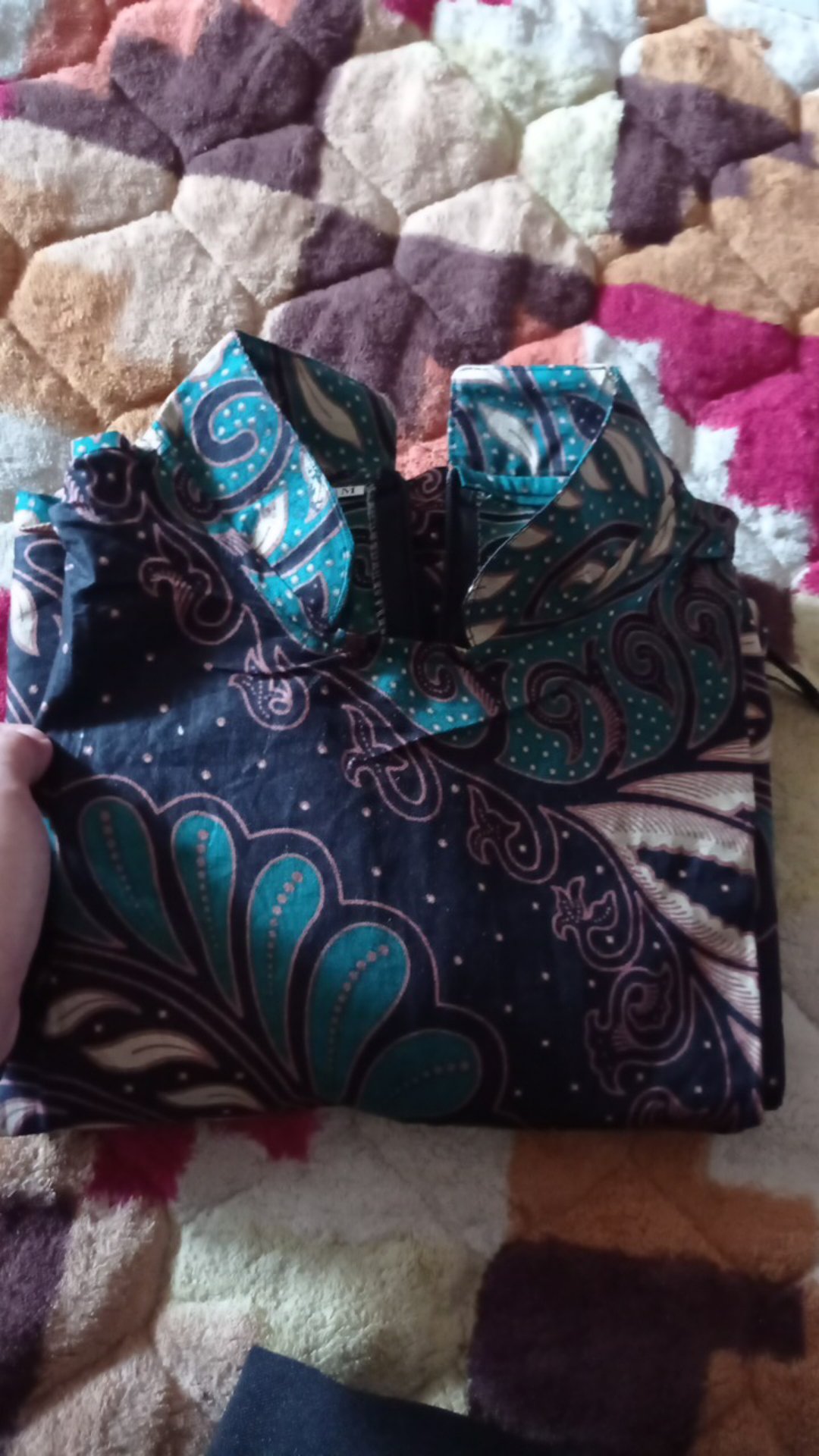 Batik Tunik Shibori Jumputan Terbaru Size S-3l / Hrb026 Yelbor Navbor / Biru Putih / Original..