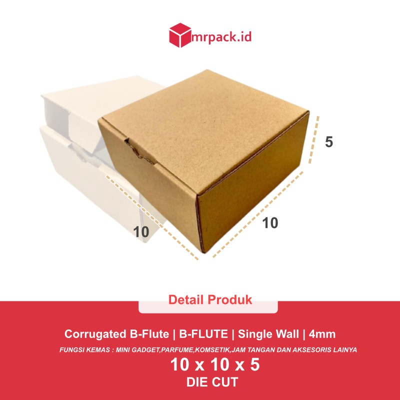 Kardus Packing karton uk.10x10x5 cm Die Cut dan easy usage