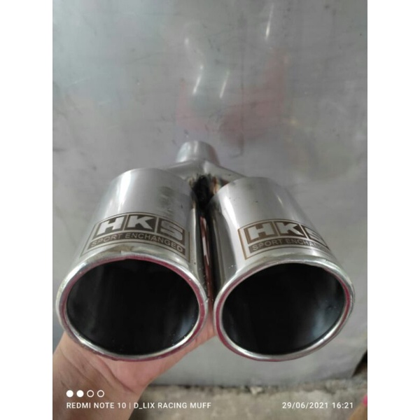 Ready stock knalpot mobil racing hks sous double silincer