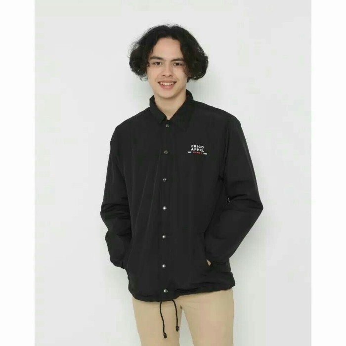 Jaket Coach Errigo Fujinkai/Termurah/Gratis Ongkir/Erigo Premium - Hitam, L