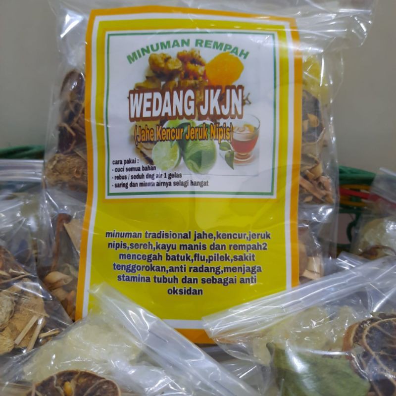 

Wedang Jahe Kencur Jeruk nipis ( JKJN ) isi 10 plus gula btu