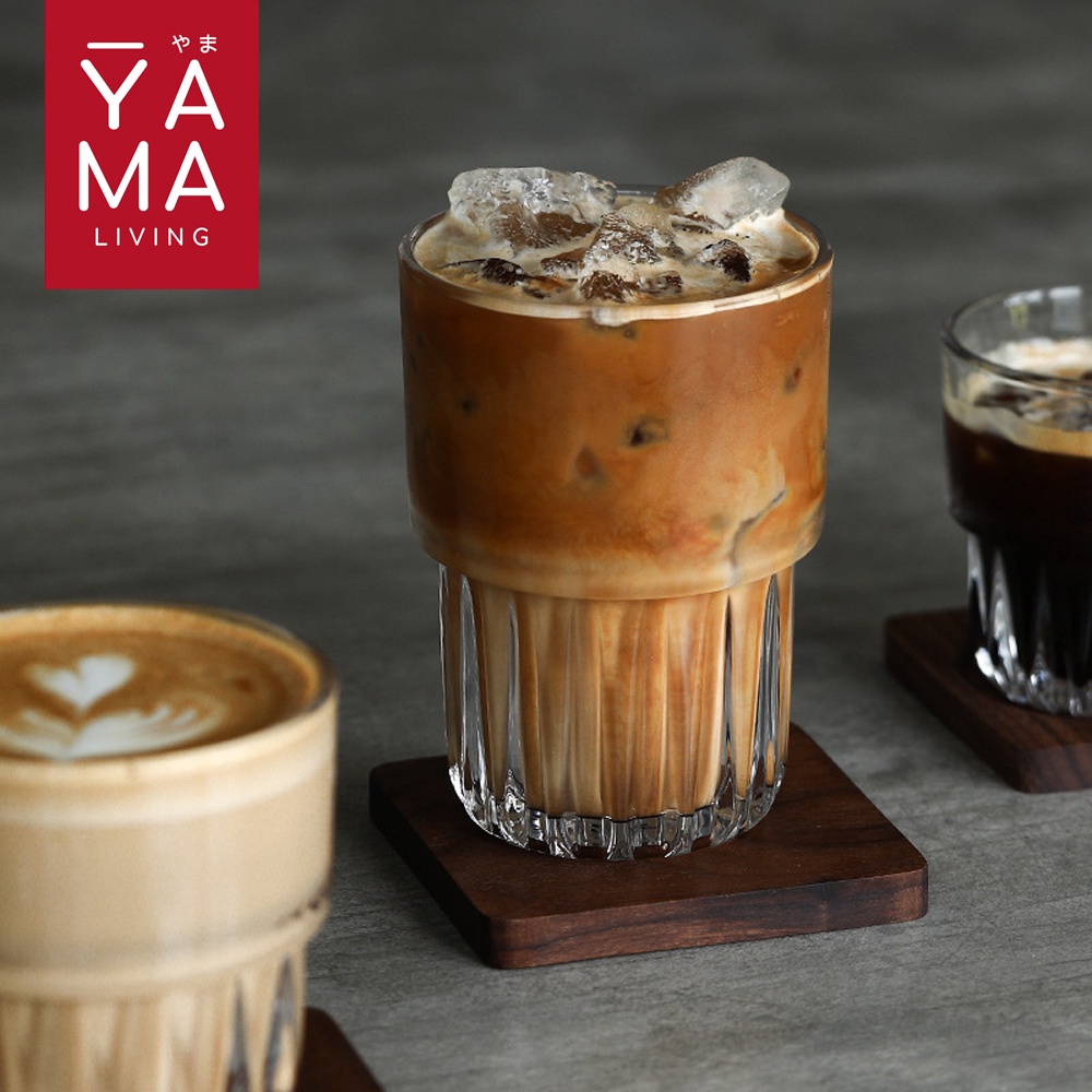 YAMA LATE Gelas Kaca Kopi Borosilikat Tahan Panas Dingin Estetik Cafe Coffee Shop